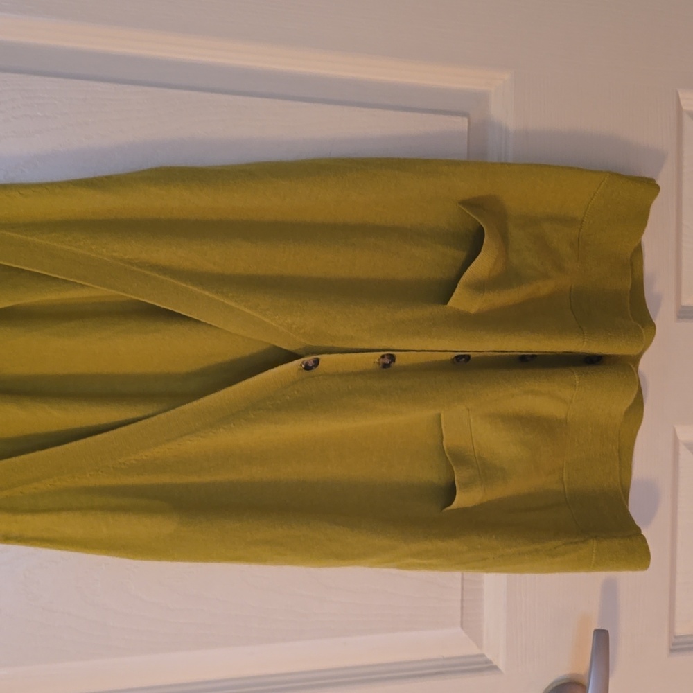 Theory Cashmere Green Button-Up Vest
